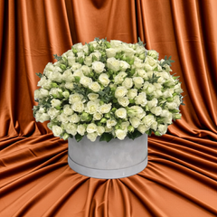 Luxury White Rose Arrangement in white Box