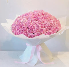 100 Dark Pink Roses Bouquet – Luxury Passion by Rawadat Alward - Rawadat Alward