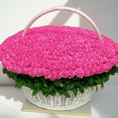 Pink Rose Elegant Basket Bouquet