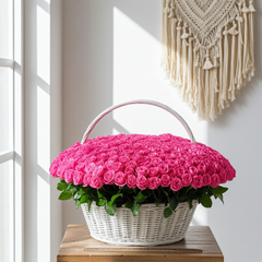 Pink Rose Elegant Basket Bouquet