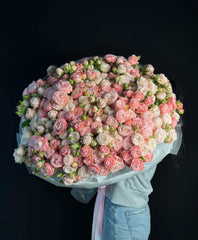 Elegant Pink and White Rose Bouquet