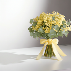 Yellow Gypsum Eucalyptus Bouquet