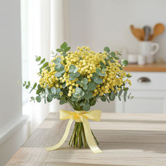 Yellow Gypsum Eucalyptus Bouquet