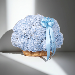 Blue Hydrangea Basket Arrangement