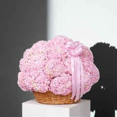 Pink Hydrangea Basket Arrangement