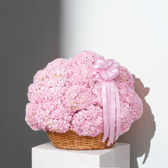 Pink Hydrangea Basket Arrangement