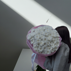 Pink Wrapped Chrysanthemum Bouquet