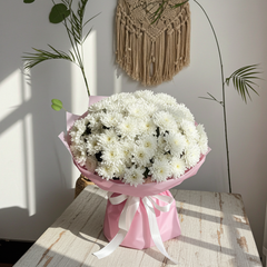 Pink Wrapped Chrysanthemum Bouquet