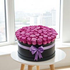 Luxury Purple Rose Box Arrangement