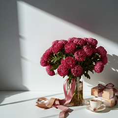 Crimson Chrysanthemums Bouquet