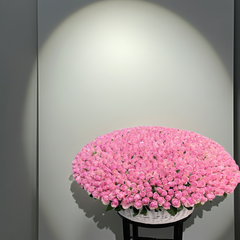 Giant Pink Rose Basket Arrangement Dubai