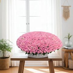 Giant Pink Rose Basket Arrangement Dubai