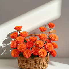 Orange Rose Basket Arrangement