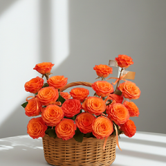 Orange Rose Basket Arrangement