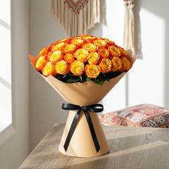 Royal Sunset Orange Rose Bouquet