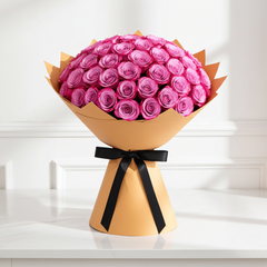 Regal Fresh Purple Rose Bouquet