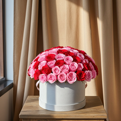 Romantic Red and Pink Rose Arrangement
