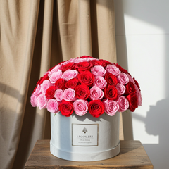 Romantic Red and Pink Rose Arrangement