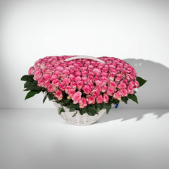 Romantic Pink Rose Basket for Special Occasions