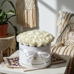 White Roses Gift Box - Fresh Blooms
