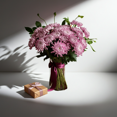 Blooming Pink Chrysanthemum Bouquet