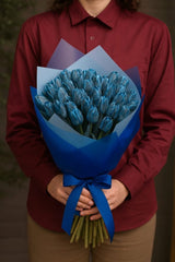 Elegant Blue Tulip Bouquet - Rawadat Alward