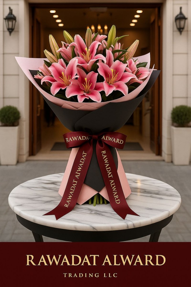 Elegant Pink Lily Bouquet - Rawadat Alward