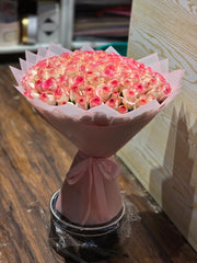 Elegant pink roses bouquet of 100 stem - Rawadat Alward