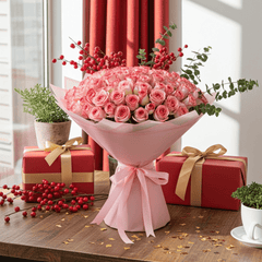 Fresh Floral Bouquet - Pink Jumelia Blossom - Rawadat Al Ward