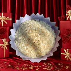 Fresh Floral Bouquet - White Rose Dome - Rawadat Al Ward