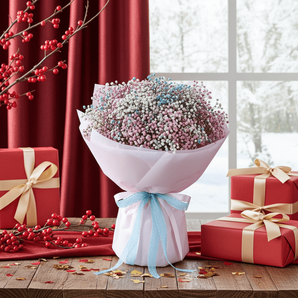 Pastel Gypsophila Bouquet (Baby’s Breath Flowers) - Rawadat Al Ward