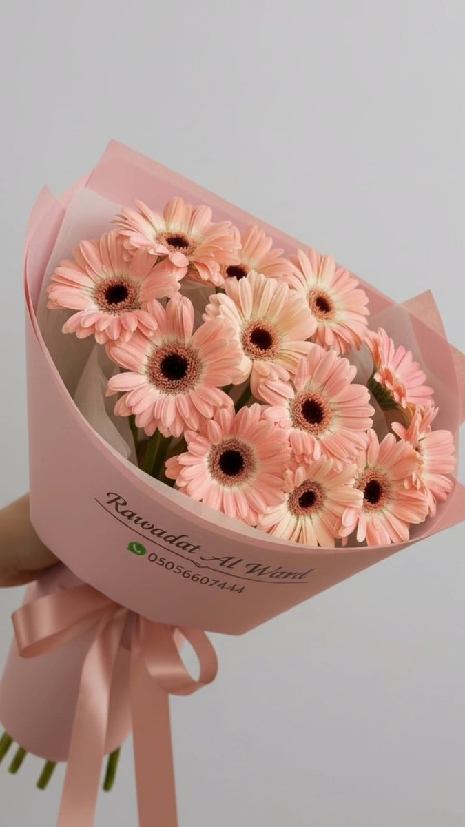 Peach Gerbera Daisy Bouquet - Rawadat Alward