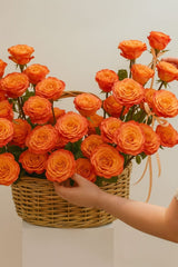 Premium Orange Rose Basket - Rawadat Alward