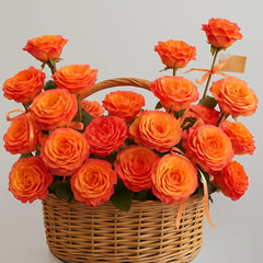 Premium Orange Rose Basket - Rawadat Alward