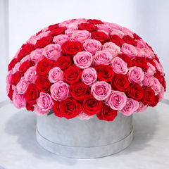 Romantic Red and Pink Rose Arrangement