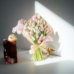 Pink & White Tulip Bouquet - Springtime Beauty