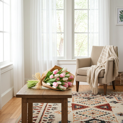 Pink & White Tulip Bouquet - Springtime Beauty