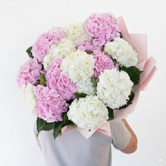 15 - Stem Pink & White Hydrangea Bouquet – Elegant Simplicity by Rawadat Alward - Rawadat Alward