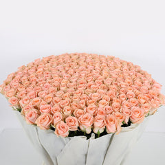200 Peach Roses Bouquet – Grandeur & Grace by Rawadat Alward - Rawadat Alward