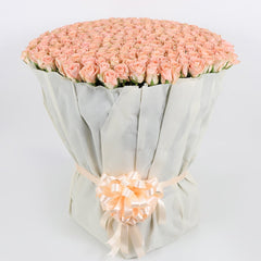 200 Peach Roses Bouquet – Grandeur & Grace by Rawadat Alward - Rawadat Alward