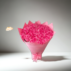 Pink Rose Bouquet in Luxury Wrap