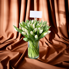 Luxury White Tulip Bouquet in Glass Vase