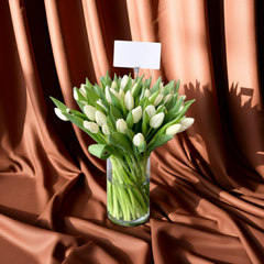Luxury White Tulip Bouquet in Glass Vase