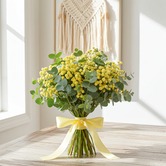 Yellow Gypsum Eucalyptus Bouquet