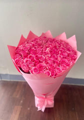 50 Soft Pink Roses Bouquet – Elegant Charm by Rawadat Alward - Rawadat Alward