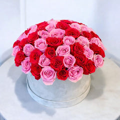 Romantic Red and Pink Rose Arrangement