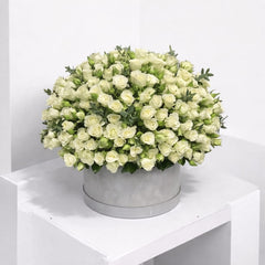 Luxury White Rose Arrangement in white Box