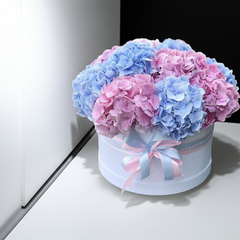 Pink and Blue Hydrangea Flower Box