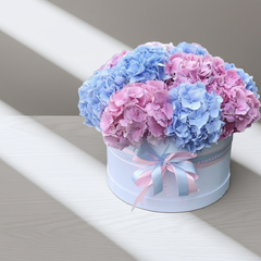 Pink and Blue Hydrangea Flower Box