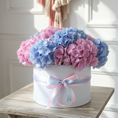 Pink and Blue Hydrangea Flower Box